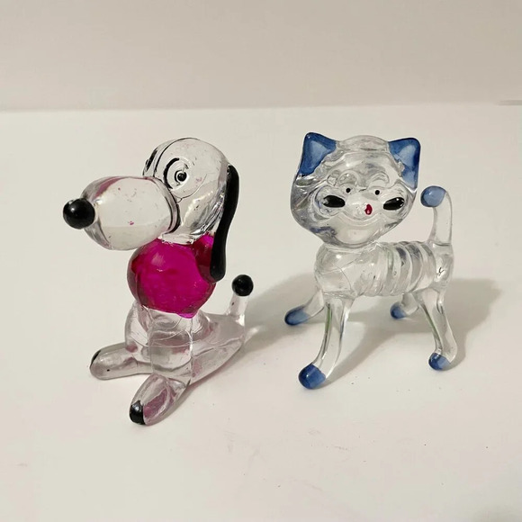 Vintage  1970s Decorative Crystal Pets Plastic Animal 6 Figurines Hong Kong - Picture 2 of 16